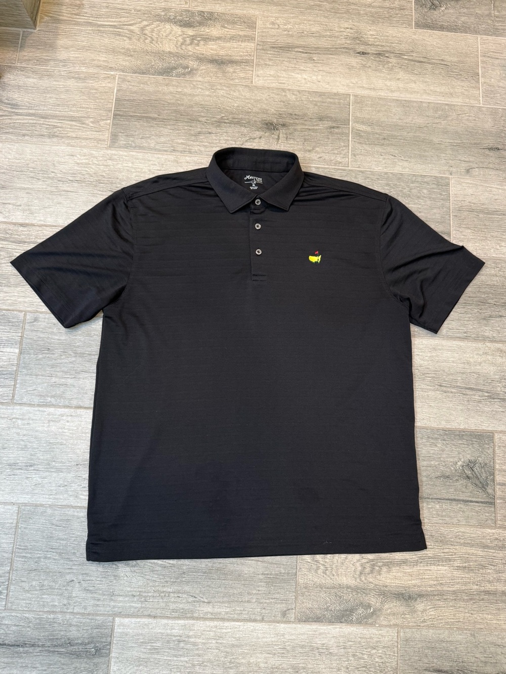 Black Masters Tech Embroidered Masters Logo Polo Shirt